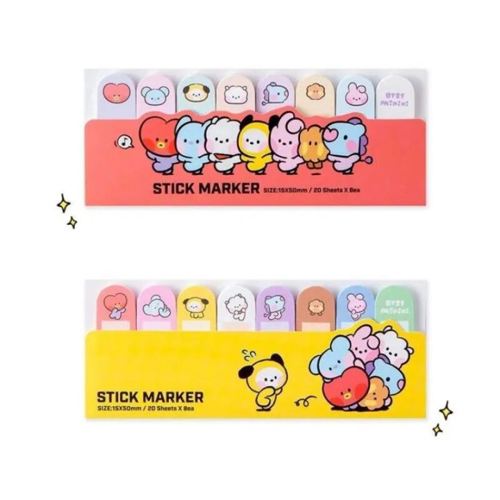 bts diary Cartoon Bts Memo Pad Bt21 Anime Sticky Note Kawaii Rj Chimmy ...