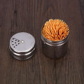 Stainless Steel Toothpick Holder Rotating with Lid Household Hotel Hotel Metal Toothpick Box Household Daily Spare Toothpick Box. 