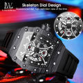 LouisWill Watches Fashion Men Watches Business Casual Wristwatches Silicone Strap Quartz Watch Luminous Watch Skeleton Dial Watch 3ATM Waterproof Watch With Calendar Luminous Pointers. 