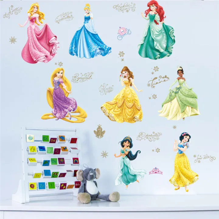 Cartoon Princess Theme Wall Stickers For Girls Room Door Wall ...