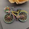 Fashion Women Men Vintage Baroque Bicycle Flower Full Crystal Badges Pins Palace Unisex Exquistie Bike Jewelry Accessories. 