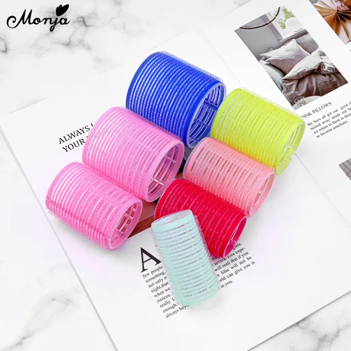Monja%206Pcs/Set%20Hair%20Roller%20Multiple%20Size%20Natural%20Curls%20Curlers%20Self-adhesive%20Roller%20Fluffy%20Hair%20Home%20Use%20Styling%20Tools%20-%20Image%202
