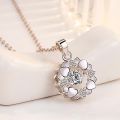 【ZOSR】45CM Short Necklace Pendent Round Heart Silver Embellished With Crystals From Swarovski Wedding Party Jewelry -WH154. 