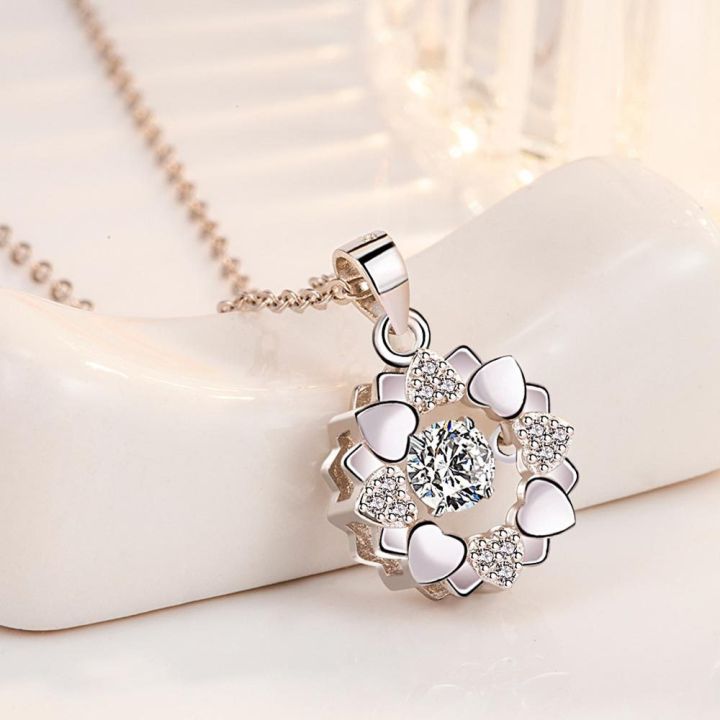 %E3%80%90ZOSR%E3%80%9145CM%20Short%20Necklace%20Pendent%20Round%20Heart%20Silver%20Embellished%20With%20Crystals%20From%20Swarovski%20Wedding%20Party%20Jewelry%20-WH154%20-%20Image%204