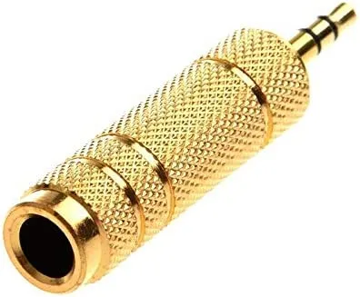 3.5mm Male to 6.5 mm Female Adapter 3.5 plug to 6.35 Jack Stereo Audio Adapter for Microphone Headphone AUX Cable Convertor Gold