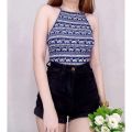 ❧✑ Kathryn Elephant Print Halter Top Top /Croptop Xs To Small Genelle23. 