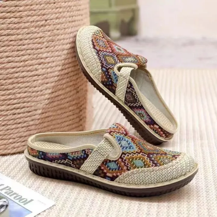 2024%20Summer%20Ethnic%20Style%20Old%20Beijing%20Cloth%20Shoes%20Closed-Toe%20Slippers%20Women's%20Breathable%20Shoes%20Linen%20National%20Style%20Half%20Slippers%20Shoes%20for%20Han%20Chinese%20Clothing%20-%20Image%205