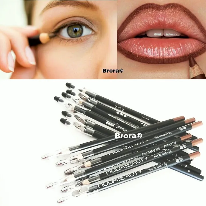 Eyeliner%20Lip%20liner%20Eyebrow%20Pencil%20With%20Sharpener%20Set%20Of%202%20Black%20&%20Brown%20-%20Image%203