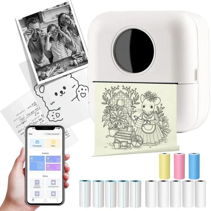 Hand Sticker Machine Printer Mini Phone Printer Sticker Printer Portable Thermal Printer Inkless ...