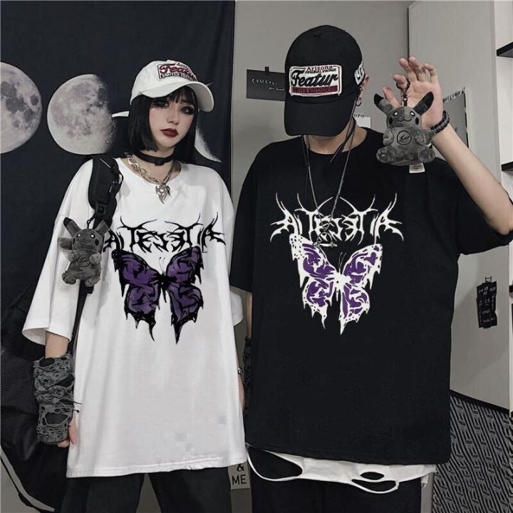 Summer%20T-Shirts%20Y2K%20Retro%20Butterfly%20Printed%20Male%20Oversized%20Tee%20Harujuku%20Clothing%20Women's%20Korean%20Wave%20Cool%20Couple%20Highstreet%20-%20Image%203