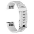 For Fitbit Charge 2 Common Texture Silicone Watch Band with Buckle, Size:S(White). 