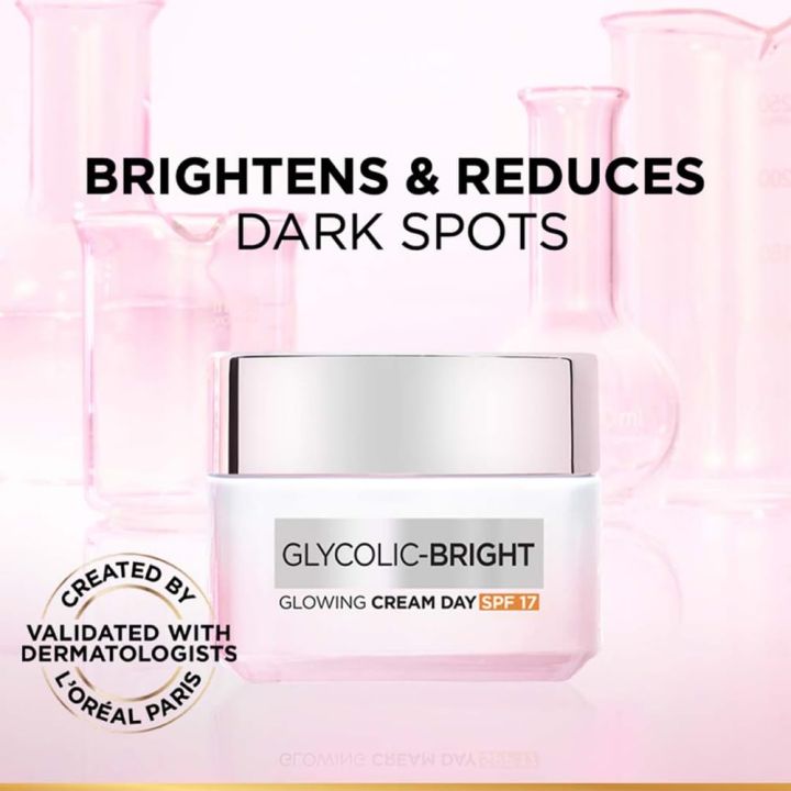 L'Oreal%20Paris%20Glycolic%20Bright%20Day%20Cream%20with%20SPF%2017,%2015ml%20%7CSkin%20Brightening%20Cream%20with%20Glycolic%20Acid%20that%20Visbily%20Minimizes%20Spots%20&%20Reveals%20Even%20Toned%20Skin(FROM%20INDIA)NUZ%20-%20Image%202