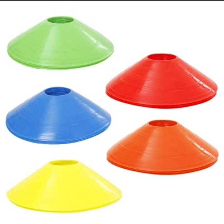 10 No's Sports Field Space Markers Saucer Disc Cones for Indoor/Outdoor, Agility Training