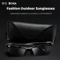 OQ BOGA 1 Piece Unisex Outdoor Anti-UV Black Oval Frame Sunglasses Men Women Eye Protection Half Rim Sun Glasses UV400. 