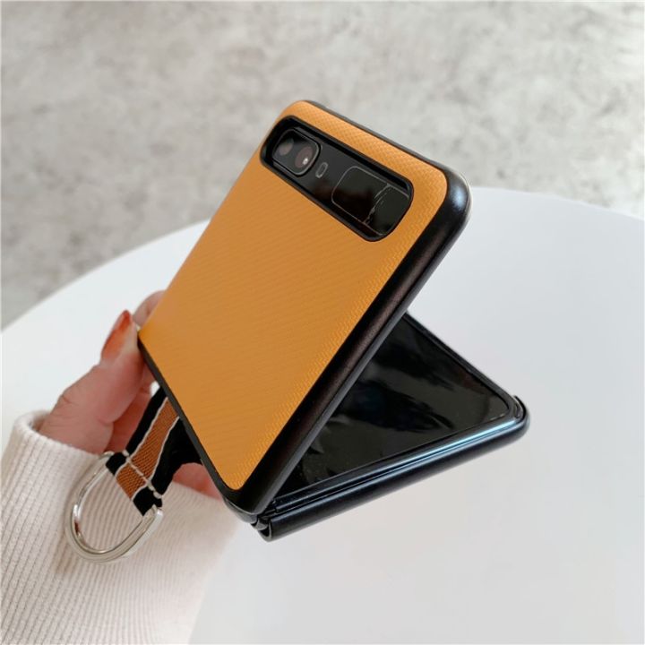 Ring%20Case%20For%20Samsung%20Galaxy%20Z%20Flip%20Cover%20Caon%20Fiber%20Lychee%20Pattern%20Finger%20Ring%20Buckle%20Holder%20Hard%20PC%20Shell%20For%20ZFlip%20Fashion%20-%20Image%207