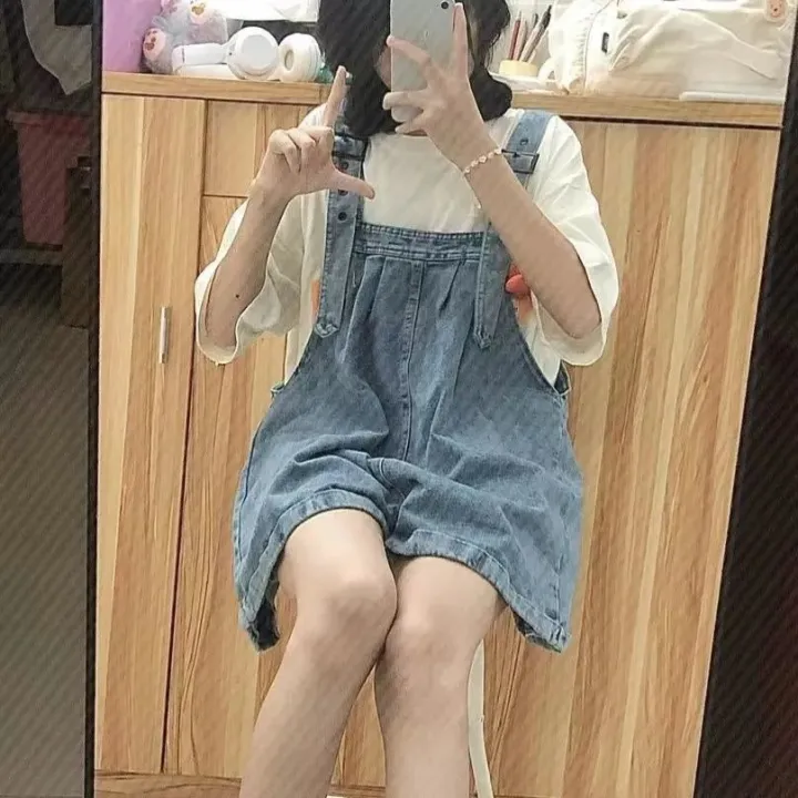 Denim%20Brace%20Shorts%20for%20Women%202024%20New%20Summer%20Slimming%20Slim%20Fit%20Sweet%20Cool%20Design%20Sense%20Youthful-Looking%20Loose%20Wide-Leg%20Pants%20-%20Image%202