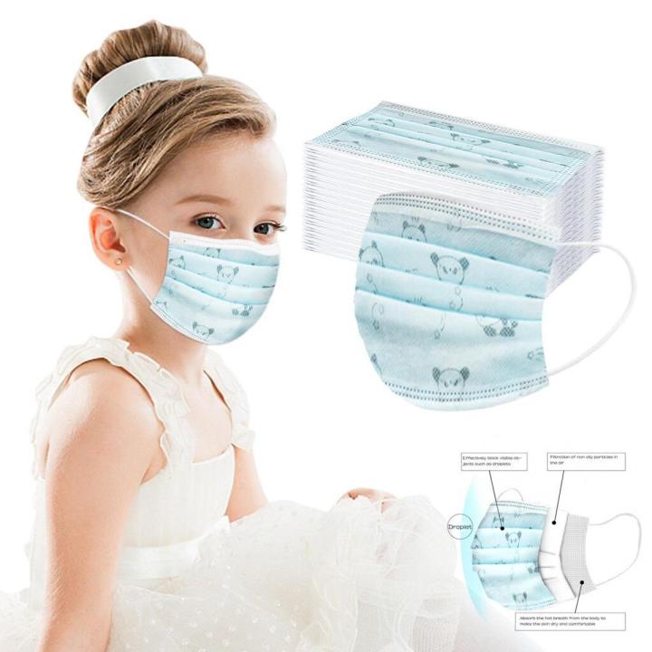 50 Pcs/Box Kid's Disposable Earloop Small 3 Ply Child Face Mask