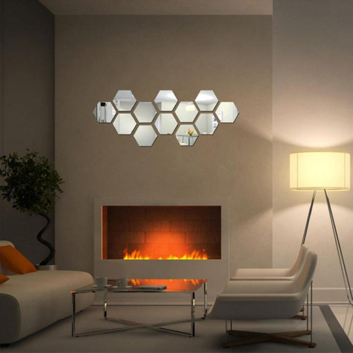 3D Mirror Art Mirror Wall Decal Hexagon Mirror Stickers Self Adhesive ...