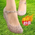 【ZOSR】Crystal Sandals Women's Summer Fashion Outdoor Hollow-out Wedge Non Slip Hole Shoes 2023 New Arrival Shoes Beach Shoes. 