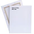 15cm X 15cm 3Pcs White Blank Artist Canvas Boards Wooden Frame  280gsm Canvas Pad Canvas Board Painting. 