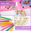 Art Set Gift 208 pcs with Portable Double Sided Trifold Easel Case Art Supplies Painting Drawing Kit Box for Kids Including Oil Pastels Crayons Colored Pencils Watercolor brushes. 