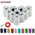 AUTCOAT Aluminum Alloy Car Wheel Tire Valve Caps Tyre Rim Stem Covers Car Dustproof Tire Cap For Cars Motorcycles Trucks Bikes. 
