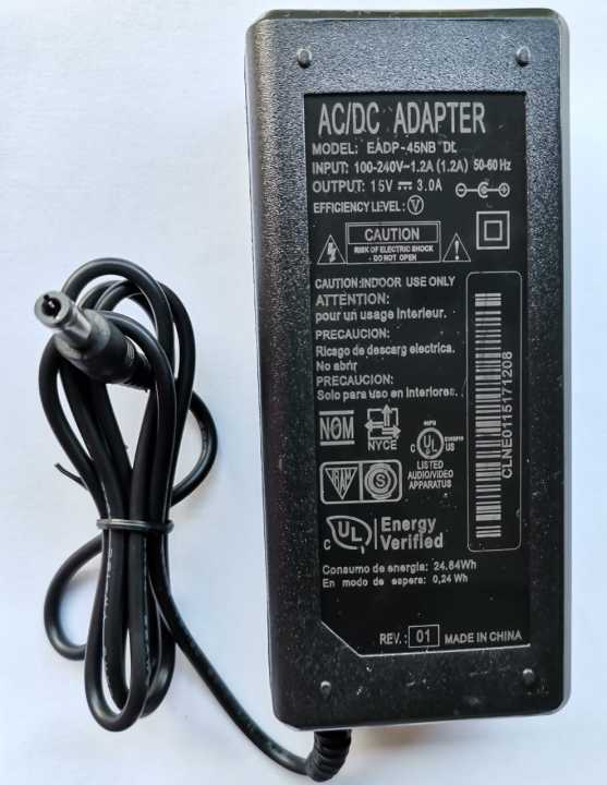 15V 3A AC/DC Adapter With \ Without Power Code