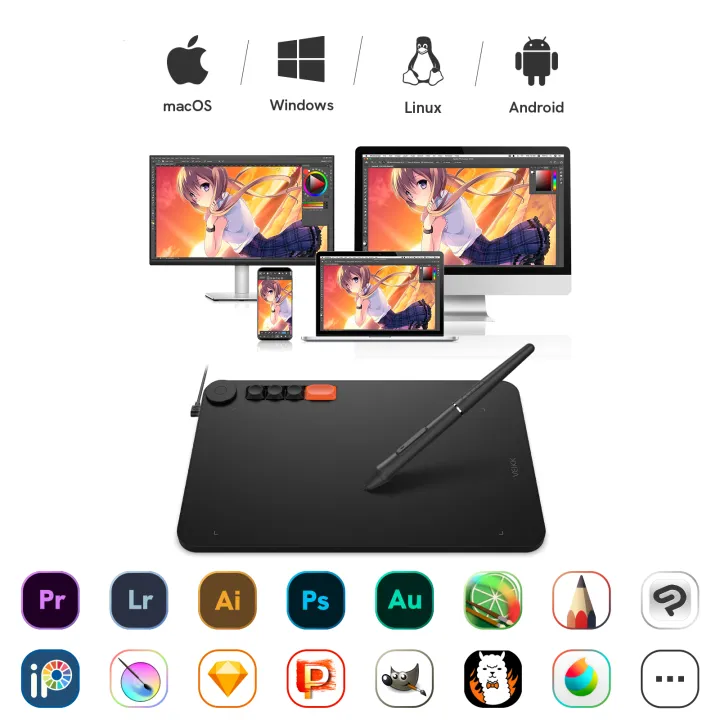 New!!%20VEIKK%20Voila%20L%2010%20x%206%20Inch%20Graphics%20Drawing%20Tablet%20Drawing%20Pad%20for%20Digital%20Art%20With%2016384%20Levels%20290%20PPS%20Passive%20Pen%20Writing%20Pad%20For%20Online%20Teaching%20Pen%20Tablet%20With%201%20Quick%20Dial%20And%204%20Hotkeys%20-%20Image%209