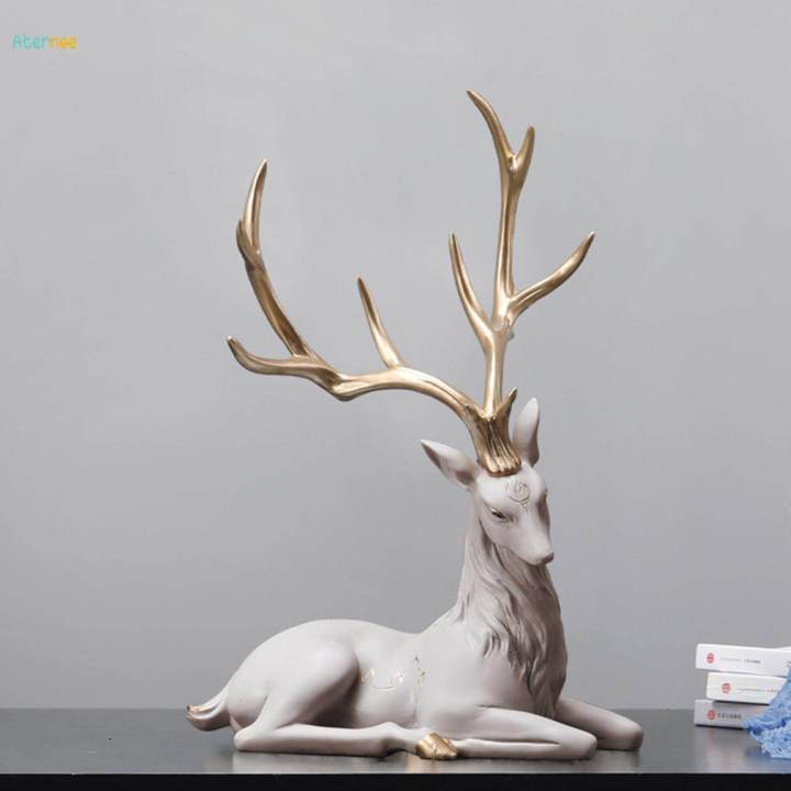 Creative Reindeer Ornament Elk Sculpture Statue Gifts Deer Model Deer ...