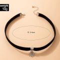 Cute Snowflake Chain Choker Necklace for Women Charms Black Cloths Adjustable Christmas Jewelry Gift Collar 20741. 