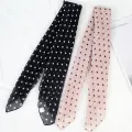 Women Scarf Dot Print Thin Neckerchief Breathable Neck Decoration Chiffon Collar Scarf Lady Head Neck Square Scarf. 