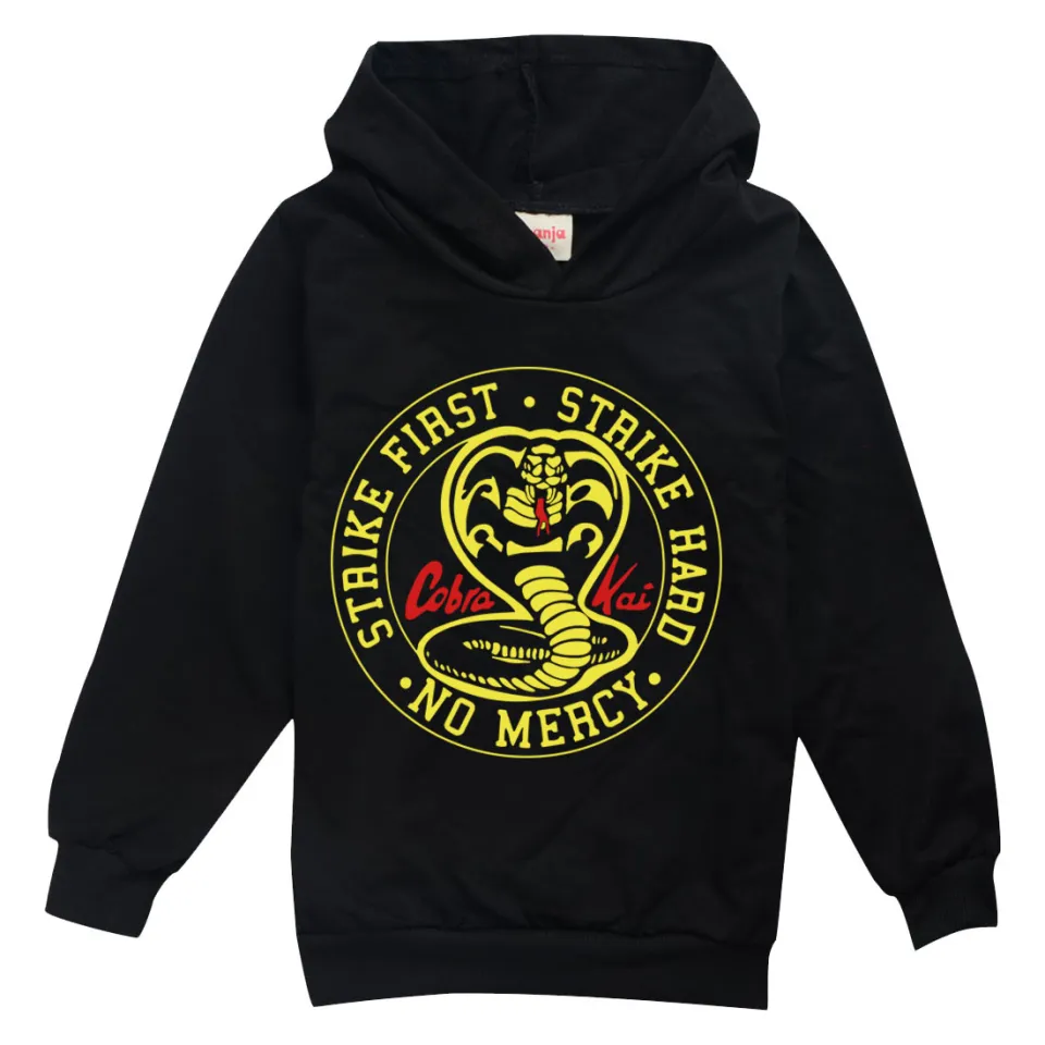 2-16Y Cartoon Hot Cobra Kai Hoodie Kids Anime Hoodies Teenagers