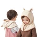 Warm Cute Ears Baby Hat Scarf Set Integrated Windproof Ear Protection Hat Polar Fleece Coldproof Newborn Beanie Caps Gift. 