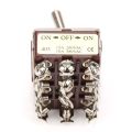 Durable ON/OFF/ON Three-position Rocker Control Heavy Duty Toggle​​ High Current Capacity Controller Device 4PDT 12 Pin Rocker Switch ​​3 Position Switch​​ Button Mechanism for Mechanical System ​Electrical Toggle​​ Electrical Equipment. 