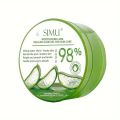300g SIMU® Aloe Vera Gel - 10.58oz, Soothing & Moisturizing Daily Skin Care, Non-Greasy, Alcohol-Free, for All Skin Types, Men & Women, Ideal for Post-Sun Care with Natural Aloe Leaf Design Container. 