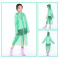 Children Disposable Raincoat Hooded Kids Poncho Button PEVA Portable Outdoor Rainwear Blue. 