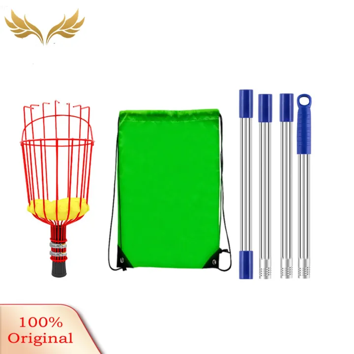 SuperRide Adjustable Fruit Picking Pole Adjustable Length Stainless Steel Fruit Picker with Basket Ideal for Avocado Fig Lemon Pear Multi Section Picking Pole Tool for Easy Harvesting Favorite Fruit Picker