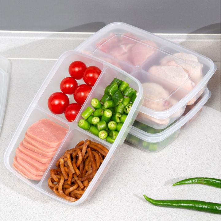 Kitchen%20Storage%20Box%204%20Grids%20Design%20PP%20Soft%20Cover%20Refrigerator%20Fish%20Meat%20Storage%20Case%20Fridge%20Protect%20Vegetables%20Container%20Organizer%201Pcs%20-%20Image%205