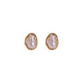Silver Needle Irregular Baroque Pearl Stud Earrings French Temperament Entry High-Grade Earrings Niche Vintage Earrings Women. 