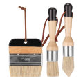 KOGEEK 3Pcs Chalk Paint Brush Wax Paint Brushes Bristle Stencil Brushes Wood Furniture Home Wall Brush Paint Bristle Brush. 