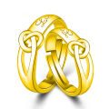 C S D B  Gold Plated Couple Rings Wedding Ring Set Women and Men Love Carved Engagement Valentines Gift [ Size : Adjustable ] { Comes With BOX }. 