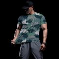 Men Running T Shirt Quick Dry Fitness Shirt Training Exercise MOSAIC camouflage Clothes Gym Sport Shirt Tops Lightweight. 