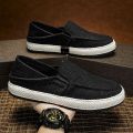 MAINALUN Minalun Summer Breathable Fisherman Straw Hat Fashionable Men's Shoes Soft Bottom Deodorant Casual All-Match Board Shoes. 