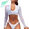 Epoch Top Set V-neck Long S ve Two Pieces Bikini Set. 