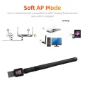 2.4GHz USB WiFi Adapter 300Mbps Network Card USB 2.0 Antenna Ethernet USB Dongle LAN Wireless Network Receiver for PC Windows. 