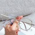 New Cat Ear Anti Blue Light Eyeglasses Metal Thin Round Frame Fashion Cute Glasses For Girls Computer Spectacles Eyes Protection. 