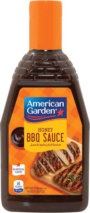 American Garden BBQ Sauce Honey, Gluten-Free, Vegetarian, 510 gm (FROM DUBAI)