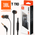 jbl headset handfree original jbl earphone t110 wired In-Ear Earphones   Headphones handsfree With Mic black color. 