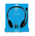 Logitech H110 Wired Dual Jack headset, Microphone,3.5-mm Dual Audio Jack, PC/Laptop- Grey. 