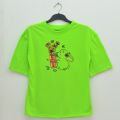 Women/Ladies / Girls Trending Fashion Korean Style Baggy / Loose-Fitting / Over-Sized Rabbit With Flowers Love Sudu Hawa Tee Cotton Fabric Tops Casual Loose Fit Office Wear T-Shirt /Tshirt/ Blouse In Mélange Red, Light Lime Green, Cream Colors In S, M, L,. 